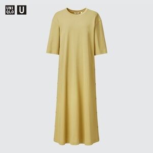 Uniqlo Crepe Cotton Loose Snapped T Dress